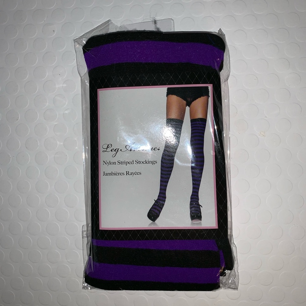 Nylon striped stockings